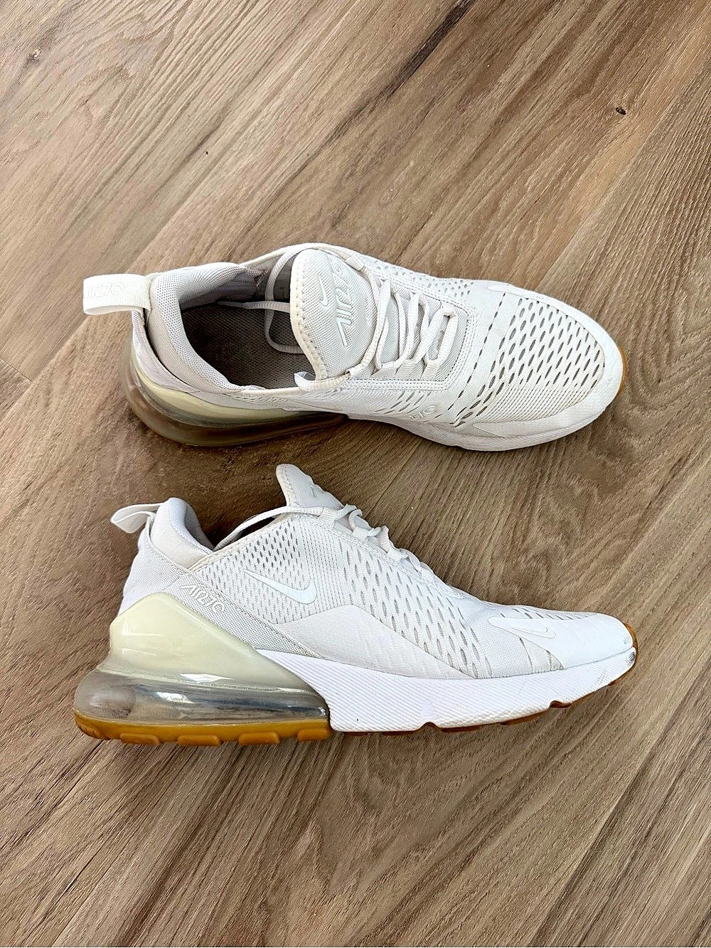 Men’s Nike Air Max 270 Athletic Shoes White & Brown US 10.5